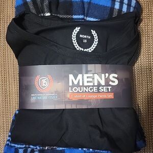 North 15 men's XL Black and Blue fleece 2pc sleeper set